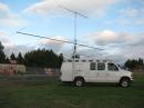 What's better than a push-up mast? Peter's (NI6E) news van with pneumatic mast. KH6WZ photo